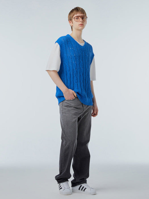 Instantfunk Ms Cable Knitwear Vest - Blue
