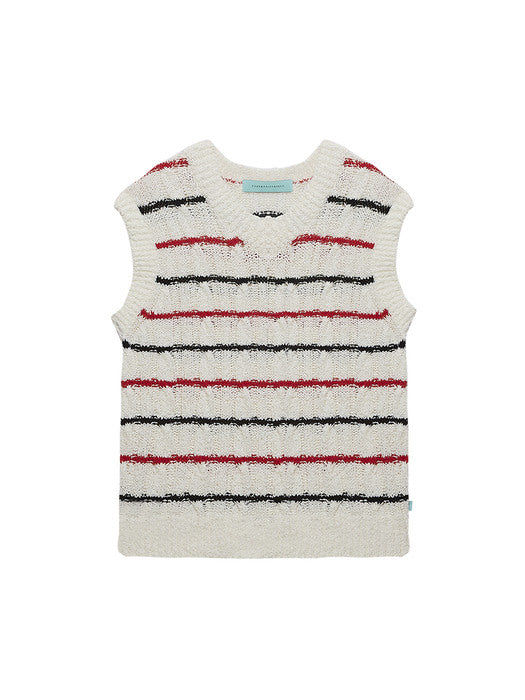 Instantfunk Ms Cable Knitwear Vest - Stripe