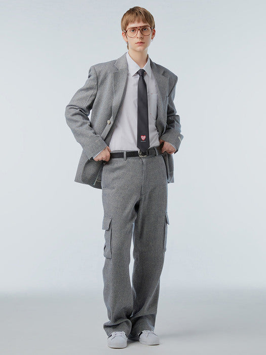 Instantfunk Ms Linen Cargo Slacks - Gray