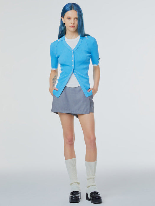 Instantfunk Slim Knitwear Cardigan - Blue
