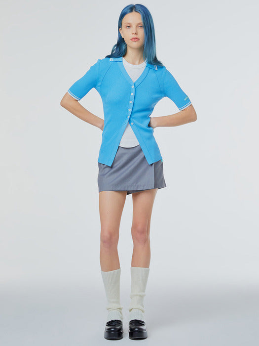 Instantfunk Slim Knitwear Cardigan - Blue