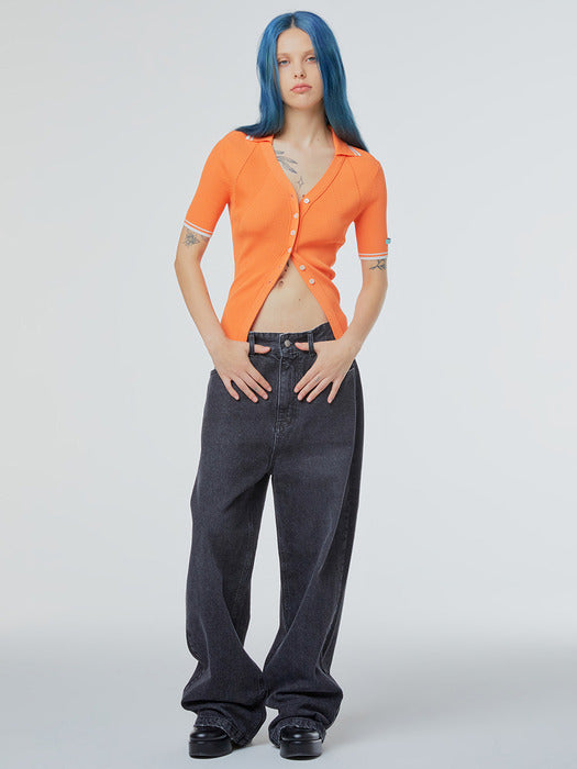 Instantfunk Slim Knitwear Cardigan - Orange