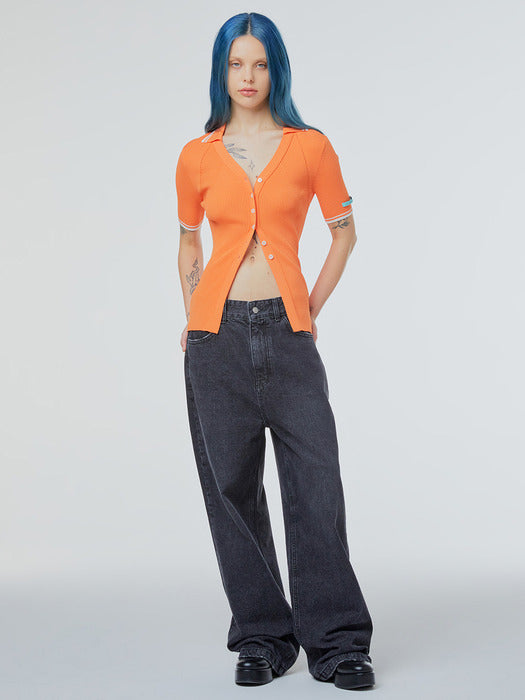 Instantfunk Slim Knitwear Cardigan - Orange