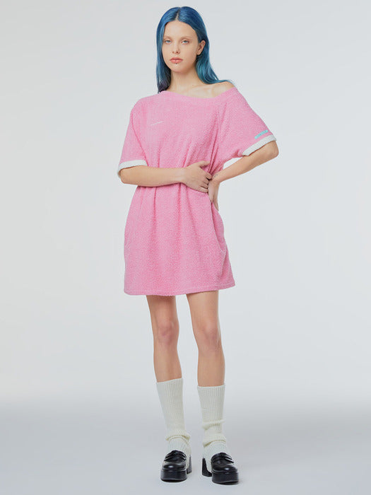 Instantfunk One-Shoulder Boucle Mini Dress - Pink