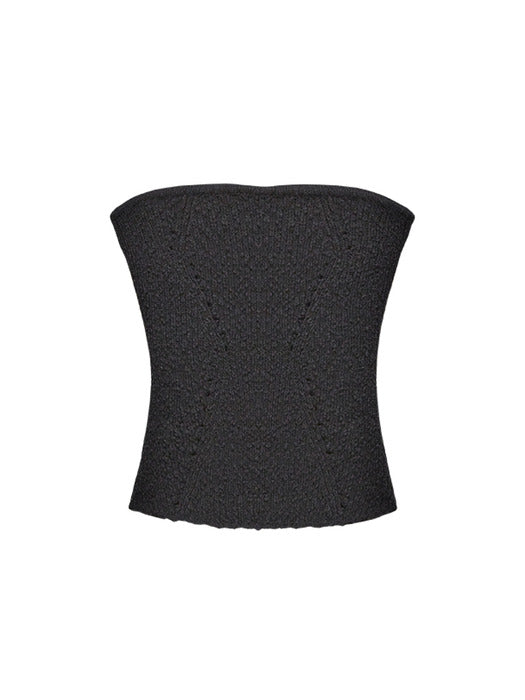 Instantfunk Eyelet Knitwear Tube Top - Black
