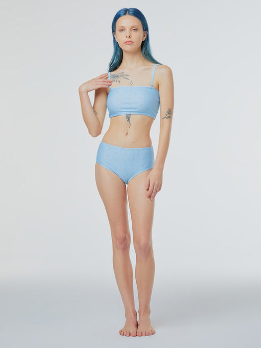 Instantfunk Floral High Brief Bikini - Blue