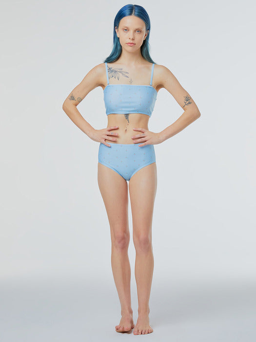 Instantfunk Floral High Brief Bikini - Blue