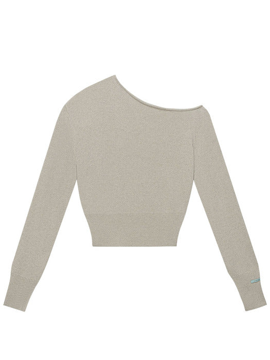 [Instantfunk] One-Shoulder Raccoon Knitwear