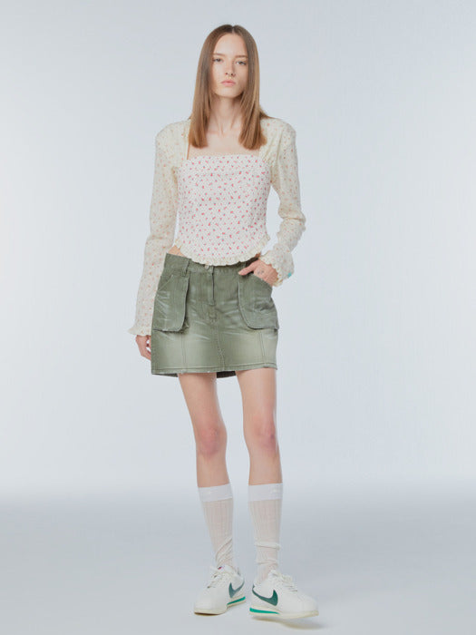 Instantfunk Lace Mix Square Neck Blouse