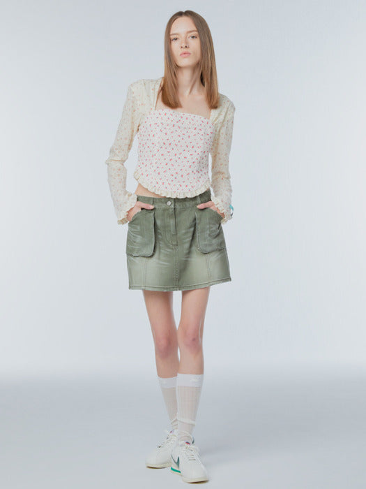 Instantfunk Lace Mix Square Neck Blouse