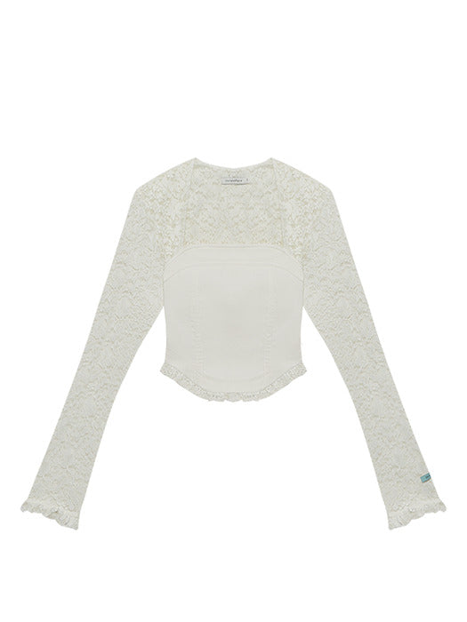 Instantfunk Lace Mix Square Neck Blouse