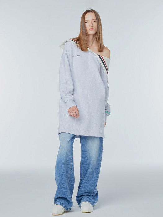 Instantfunk One-Shoulder Sailor Collar Dress