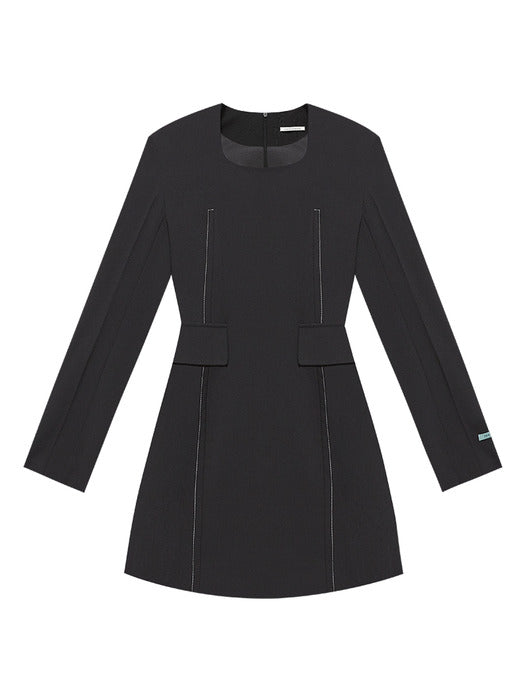 Instantfunk Square Neck Slim Dress