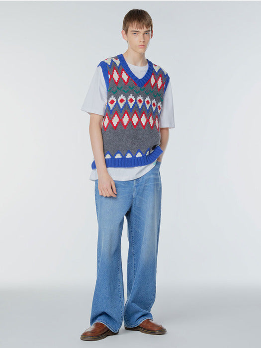 Instantfunk Ms Argyle Wool Knitwear Vest