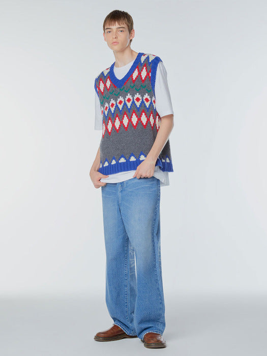 Instantfunk Ms Argyle Wool Knitwear Vest