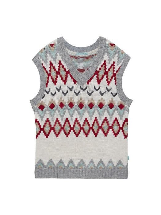 Instantfunk Ms Argyle Wool Knitwear Vest