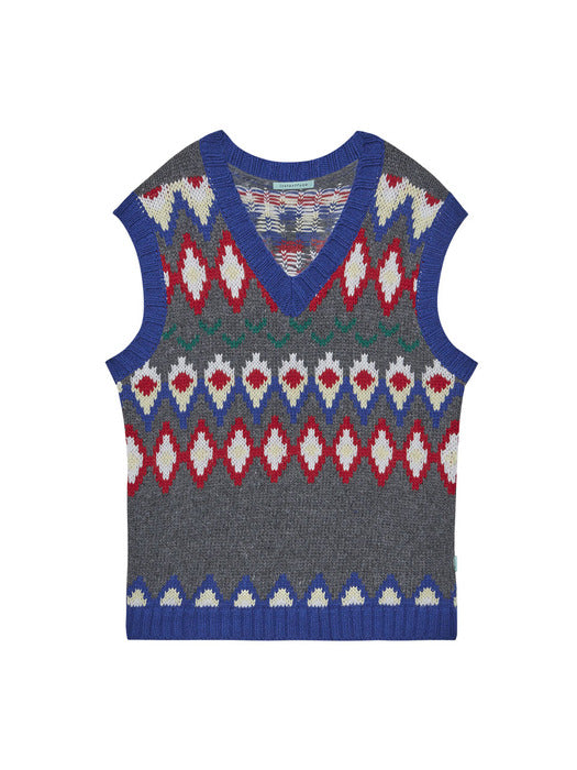 Instantfunk Ms Argyle Wool Knitwear Vest