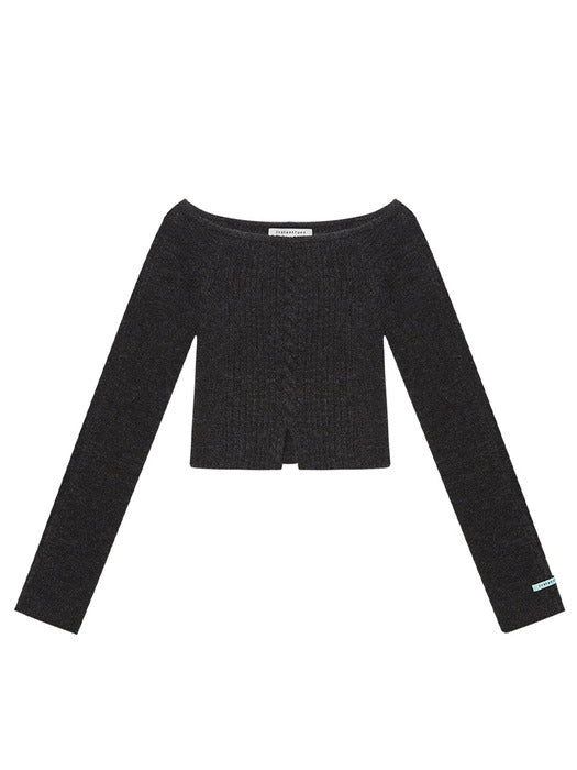 Instantfunk Off-Shoulder Slim Wool Knitwear