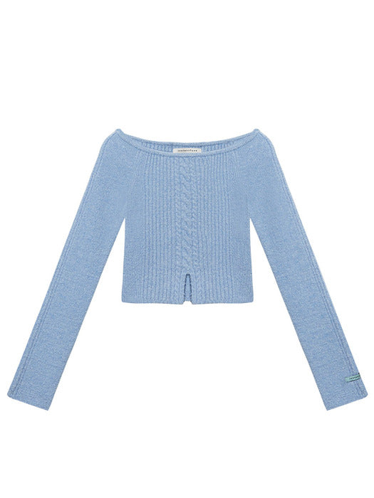Instantfunk Off-Shoulder Slim Wool Knitwear