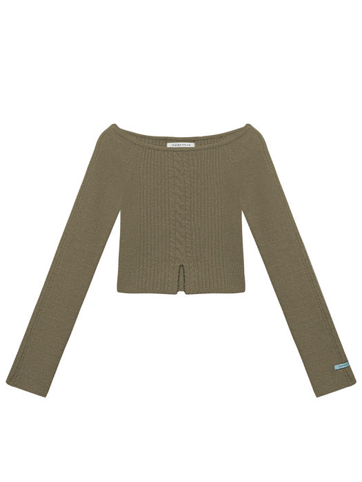 Instantfunk Off-Shoulder Slim Wool Knitwear