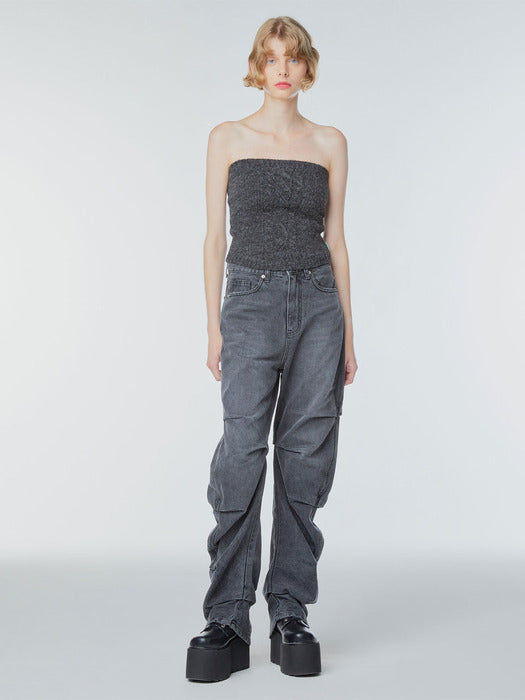 Instantfunk Cable Wool Knitwear Tube Top