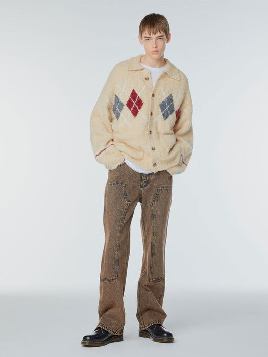 Instantfunk Ms Stone-Washed Carpenter Denim Pants