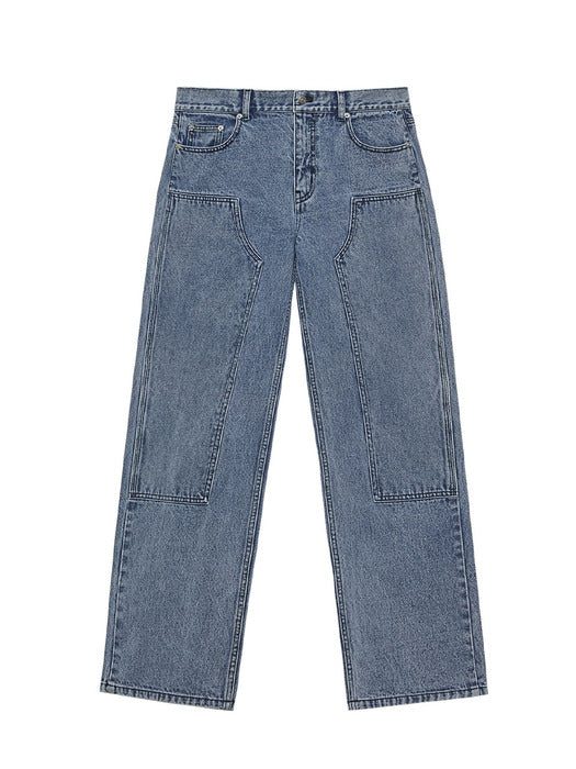 Instantfunk Ms Stone-Washed Carpenter Denim Pants