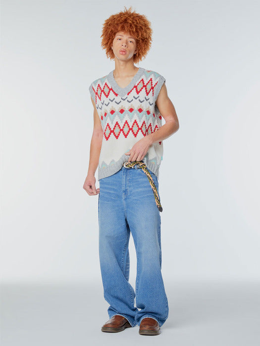 Instantfunk Ms Scratch Wide Denim Pants