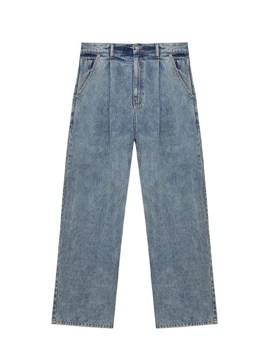 Instantfunk Ms Snow Washed Wide Denim Pants