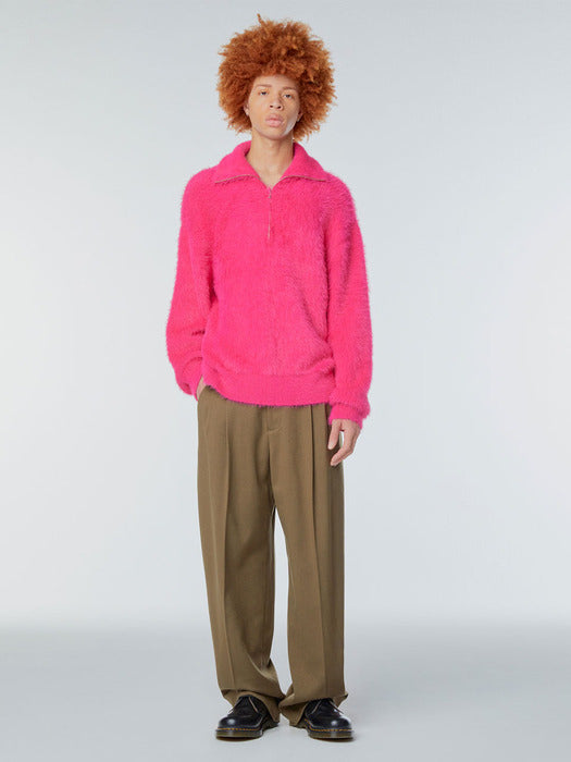 Instantfunk Ms Brushed Half Zip-Up Knitwear