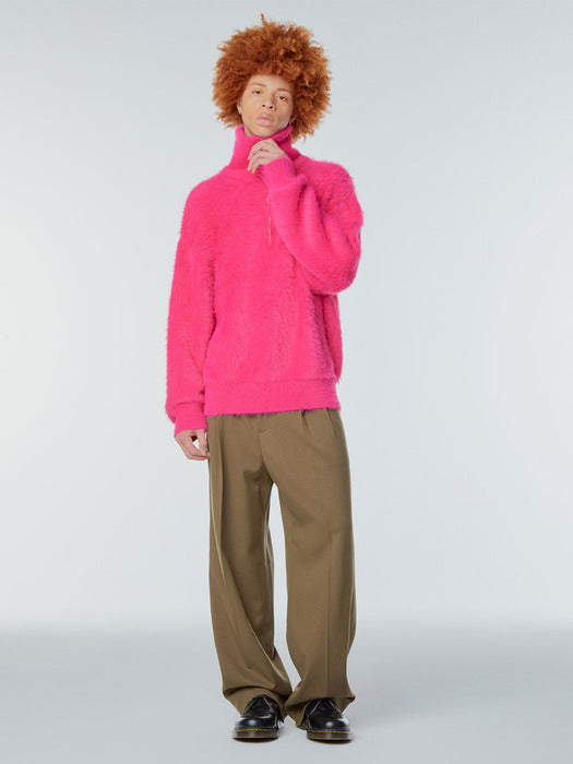 Instantfunk Ms Brushed Half Zip-Up Knitwear