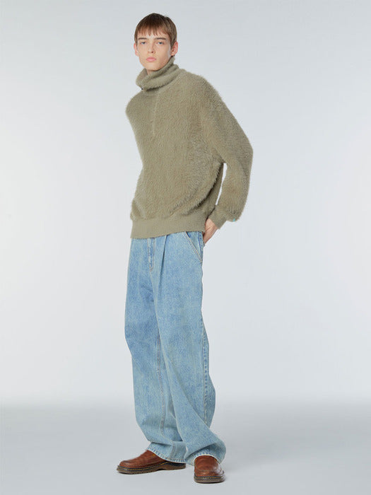 Instantfunk Ms Brushed Half Zip-Up Knitwear