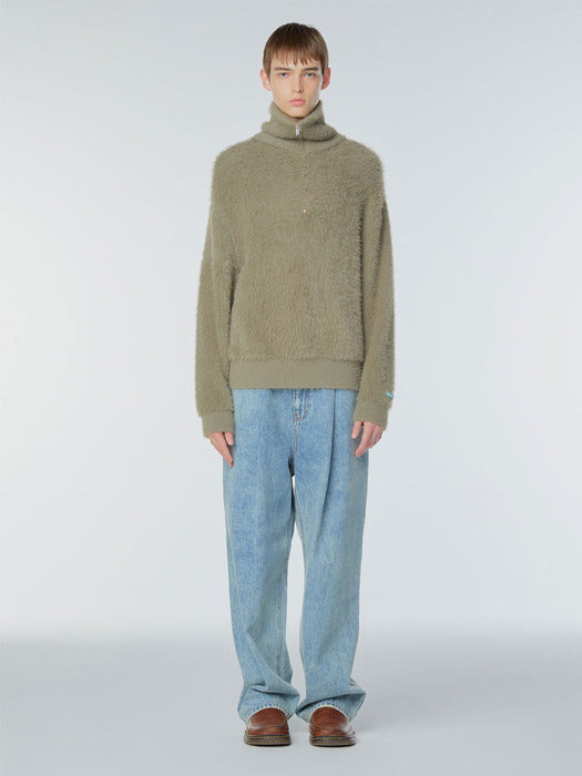 Instantfunk Ms Brushed Half Zip-Up Knitwear