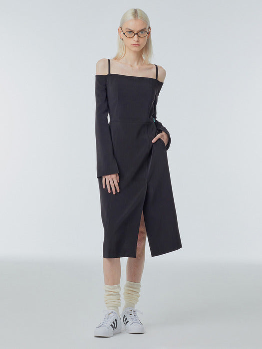 [Instantfunk] Off-Shoulder Slim Long Dress