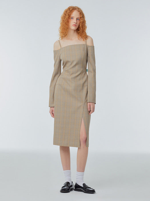 [Instantfunk] Off-Shoulder Slim Long Dress