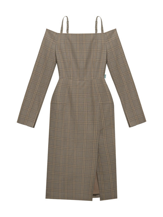 [Instantfunk] Off-Shoulder Slim Long Dress