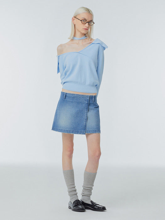 Instantfunk Wrap Mini Denim Skirt