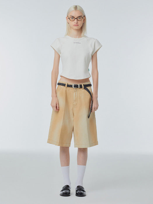 [Instantfunk] Wide Bermuda Denim Pants