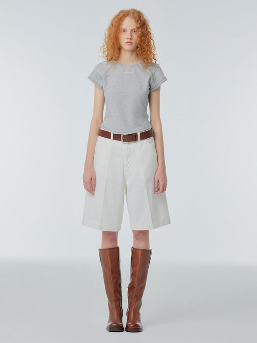 [Instantfunk] Wide Bermuda Denim Pants