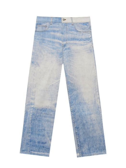 Instantfunk Color Printed Denim Pants