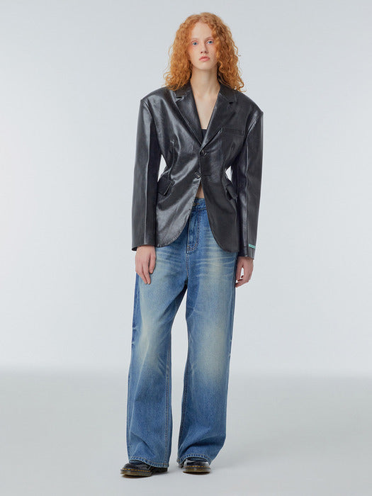 Instantfunk Washed Wide Denim Pants