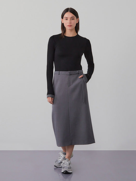 [Instantfunk] Belted Long Skirt