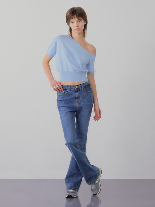 Instantfunk Half Sleeve One-Shoulder Knitwear