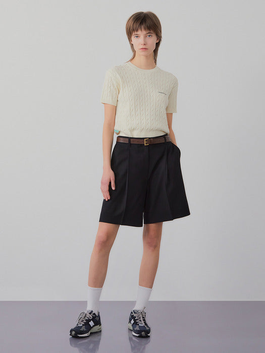 Instantfunk Half Sleeve Cable Knitwear