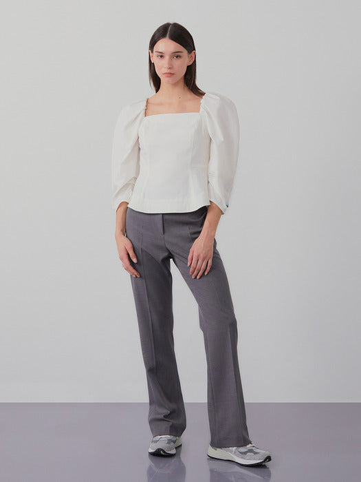 Instantfunk Square Neck Puff Blouse