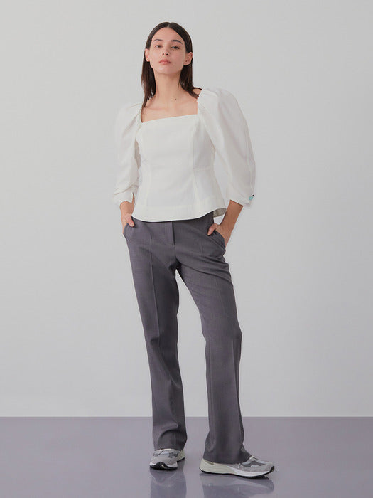 Instantfunk Square Neck Puff Blouse