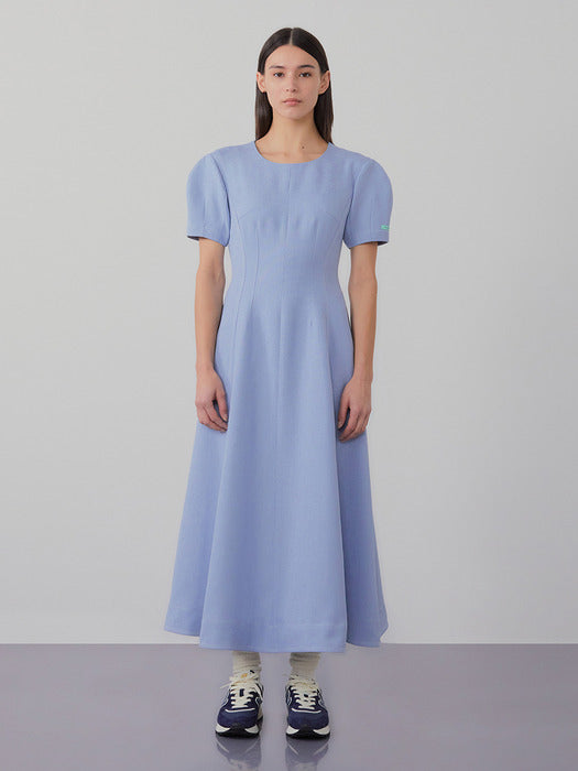 Instantfunk Volume Sleeve Flare Long Dress