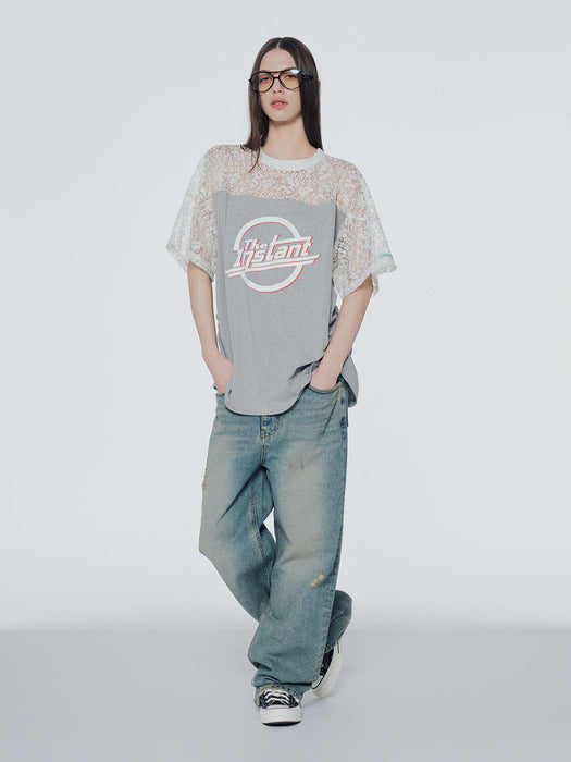 Instantfunk Vintage Washed Wide Denim Pants