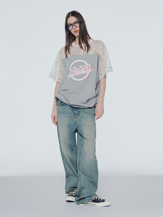 Instantfunk Vintage Washed Wide Denim Pants
