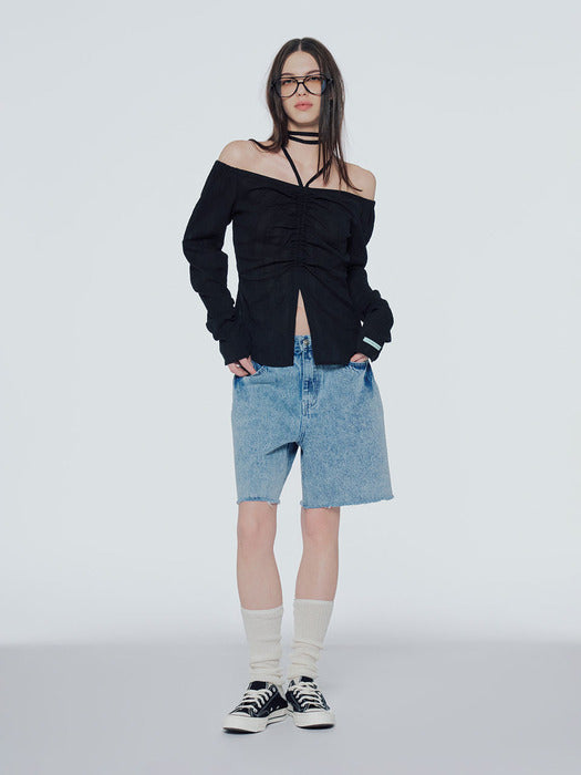Instantfunk Destroyed Bermuda Denim Pants